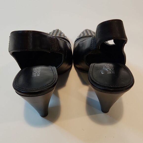 MICHAEL Michael Kors Black Studded Gemma Slingback Heels Women's Sz 6M EUC NICE! - Picture 5 of 15